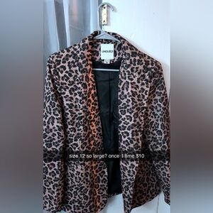 Nique Black and Brown Blazer Luxurious Animal Print